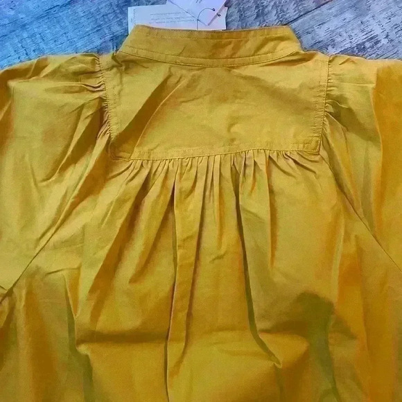 NWT CLEO FASHION POPLIN SHIRT, Mustard - Picture 13 of 15